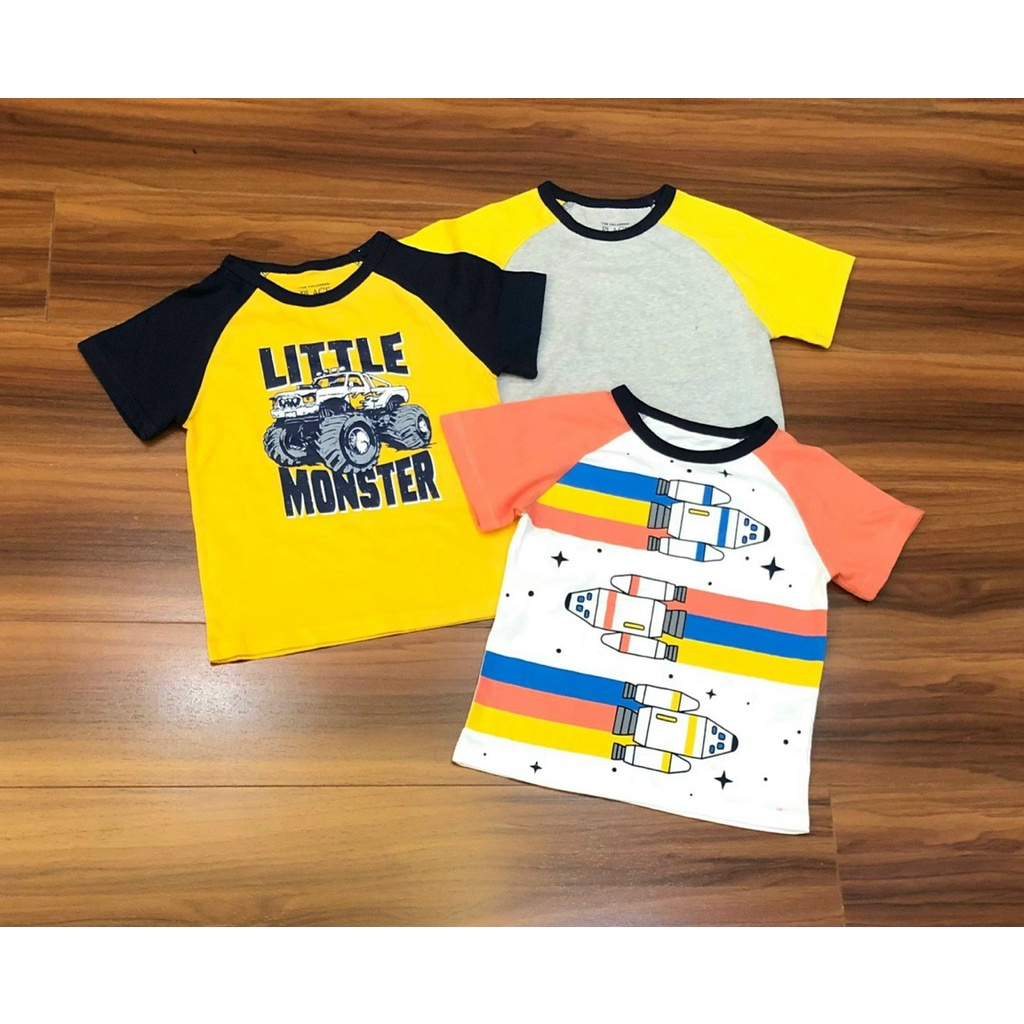 Áo phông cộc tay cotton hàng xuất dư bé trai  1-5 tuổi - sẵn hàng