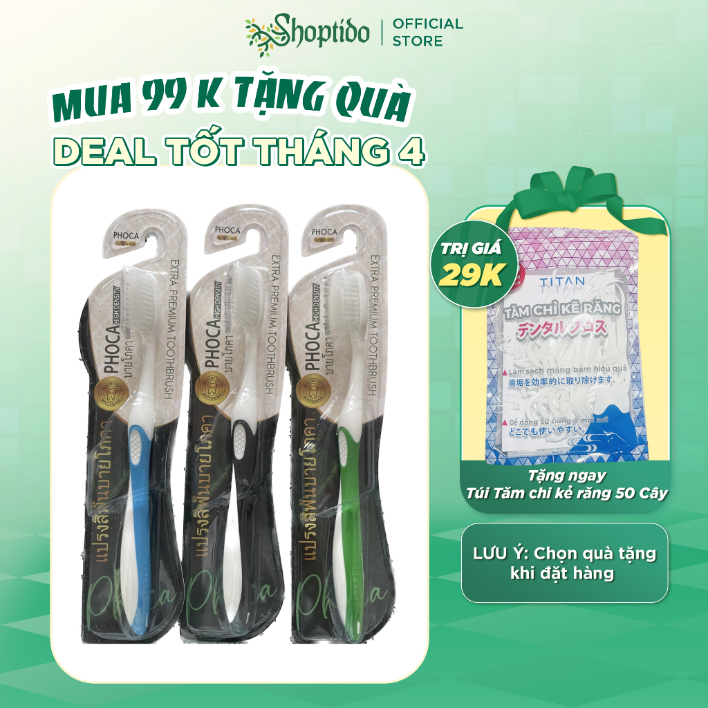 Bàn chải đánh răng Phoca Thái Lan 0,01mm dùng được cho người niềng răng NPP SHOPTIDO MALL