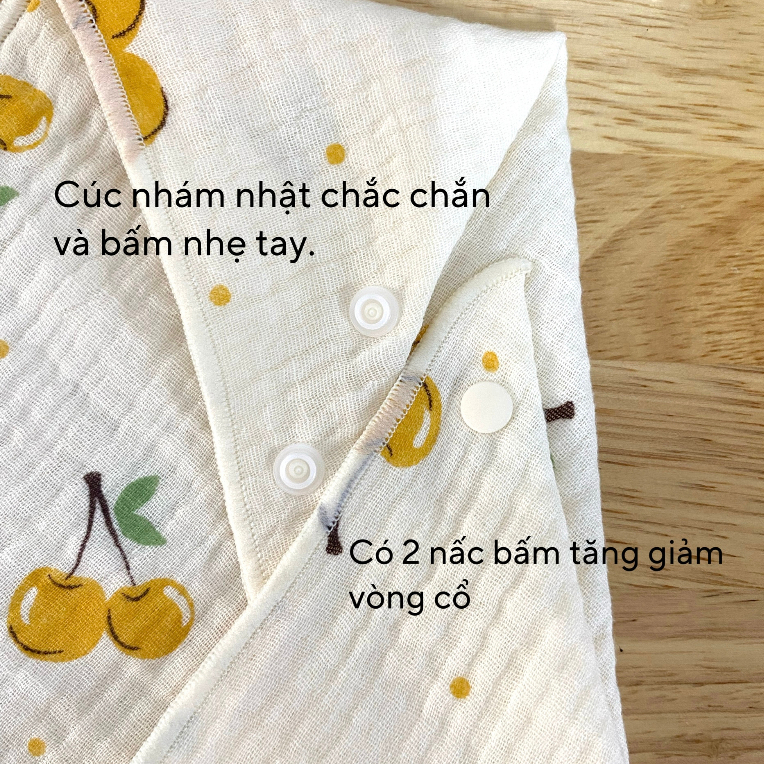 khăn yếm cổ organic muslintree mềm mại cho bé trai bé gái size 27x27x35cm