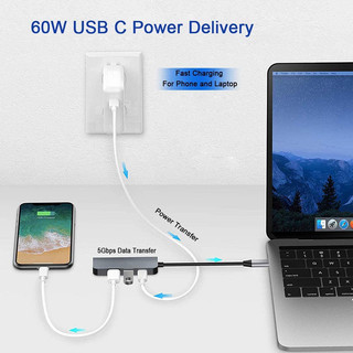 Cáp chuyển USB Type c to HDMI + USB 3.0 + USB C cao cấp