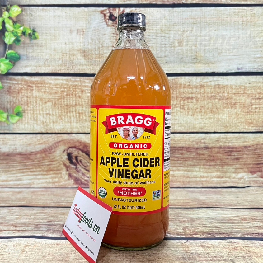 Giấm táo hữu cơ Bragg chai lớn tiết kiệm 946ML
