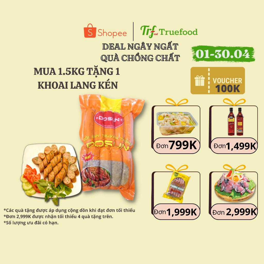 Dồi sụn Dosun/Ecofood gói 500g nướng, chiên, rán ăn vặt, nhậu thơm ngon, tiện lợi, dễ làm [HN giao hỏa tốc]
