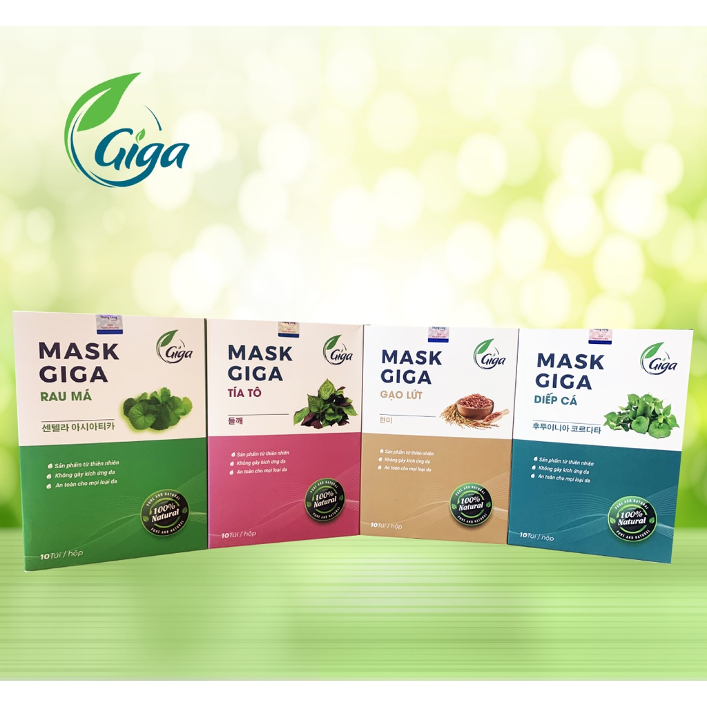 Mặt nạ tái sinh tinh chất rau má, tía tô, diếp cá, gạo lứt - cấp ẩm giảm thâm sạm da, mờ nám tàn nhang