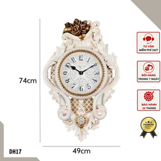 [FREESHIP] Đồng hồ treo tường phong cách tân cổ điển DH17.