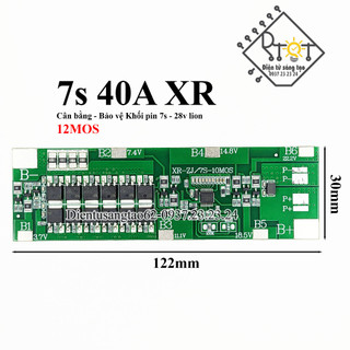 Mạch 7s 40a xr sạc cân bằng đầy tự ngắt dùng với cell li-ion 3.7v