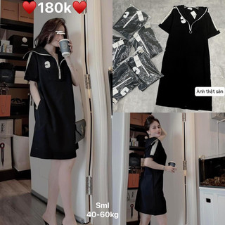 Đầm suông cổ bẻ kéo khoá chữ C sang chảnh(có ảnh feedback KH)