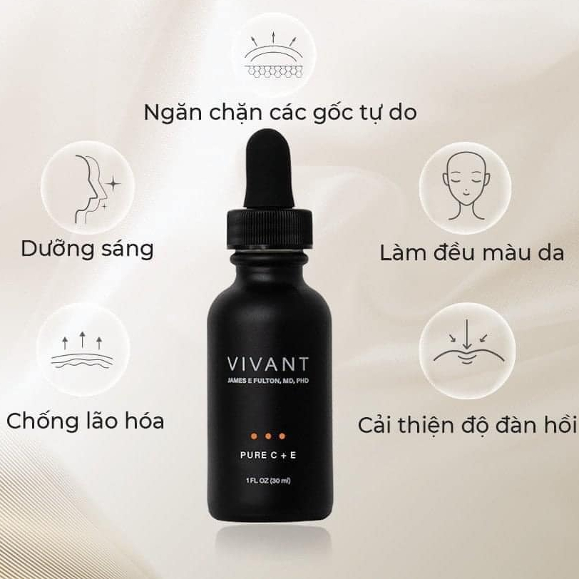𝙎𝙚𝙧𝙪𝙢 𝙫𝙞𝙫𝙖𝙣𝙩 𝙋𝙪𝙧𝙚 𝘾 +𝙀  thúc đẩy làn da đều màu, mịn màng và tươi sáng