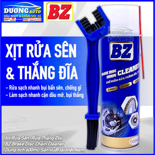 Chai xịt rửa sên và bố thắng - bz brake chain cleaner 600ml, xịt rửa sên bz