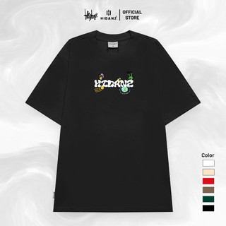 Áo thun unisex tay lỡ cotton local brand hidanz - peace/ black