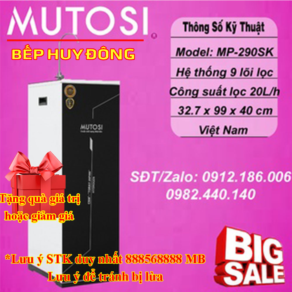 Máy lọc nước RO Mutosi MP-290SK 9 lõi - Hàng chính hãng