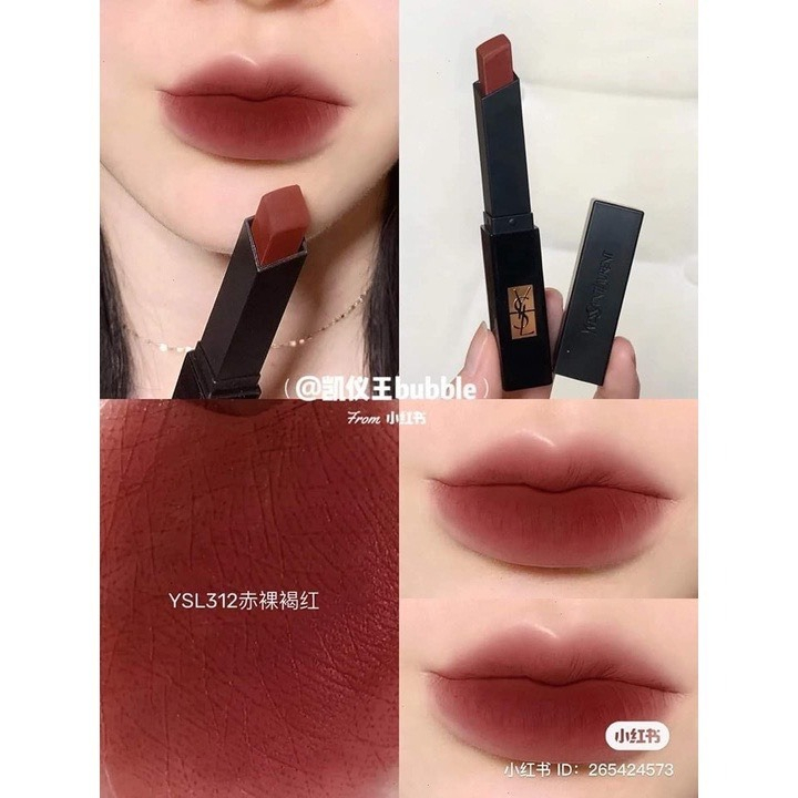 Son YSL The Sim Velvet Radical 314, Son môi YSL Limited vỏ đen siêu lì chính hãng Full Box