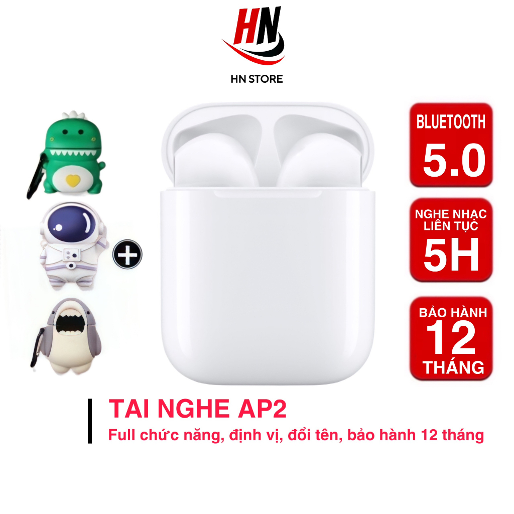 Tai nghe Bluetooth AlP2 Không Dây Full Chức Năng Pin Trâu 6h, Định Vị, Đổi Tên, Âm Tốt chính hãng HN STORE