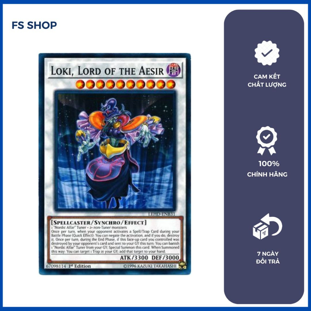 Thẻ bài Yugioh Chính Hãng Set 3 lá thần Bắc Âu : Thor,Odin,Loki