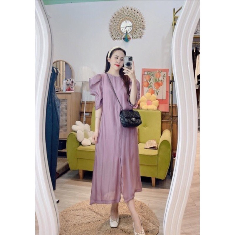 Váy tơ xuông tay bồng xinh xinh, m04 siêu hót 2023