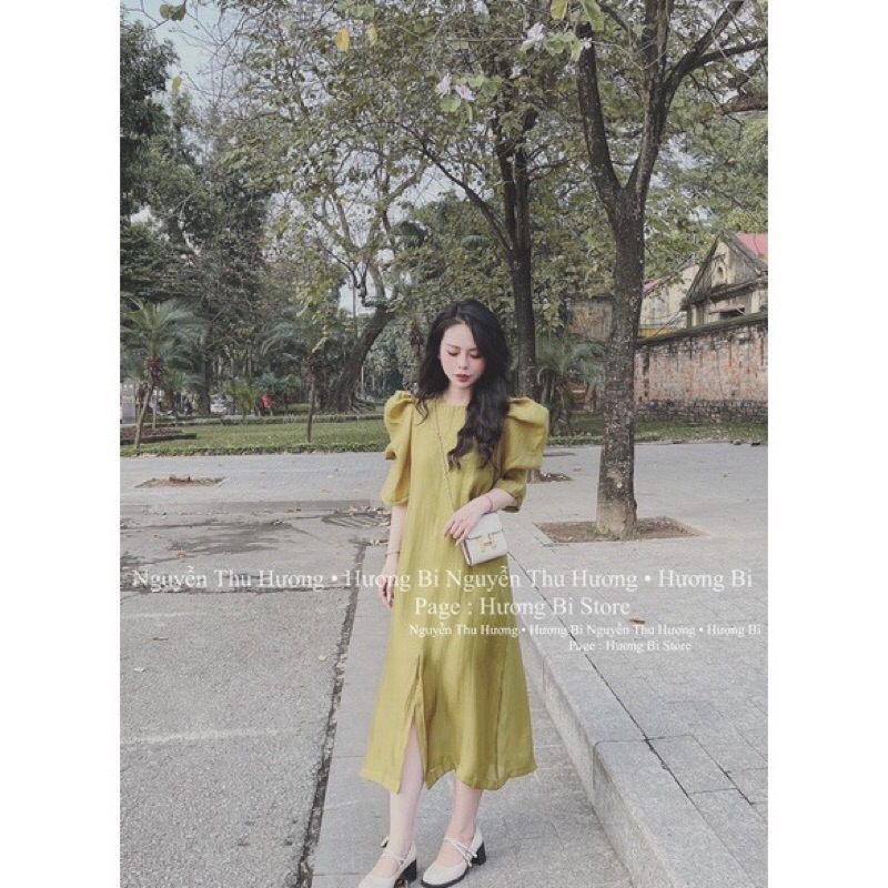 Váy tơ xuông tay bồng xinh xinh, m04 siêu hót 2023