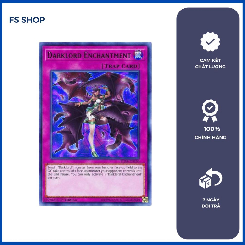 Thẻ bài Yugioh chính hãng- lá bài cạm bẫy Darklord Enchantment (Ultra Rare)