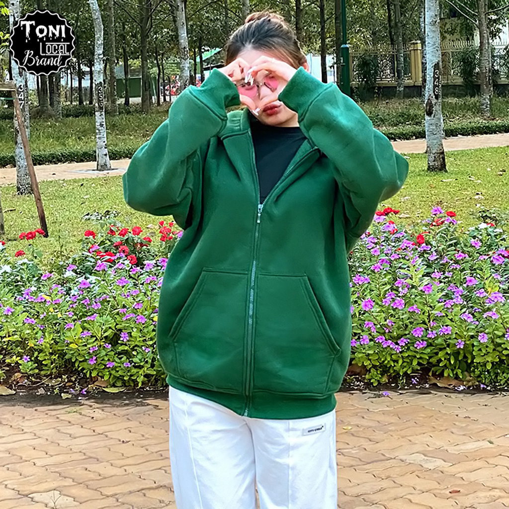 Áo Hoodie Zip BASIC Local Brand form rộng Unisex cực dày ấm chống nắng