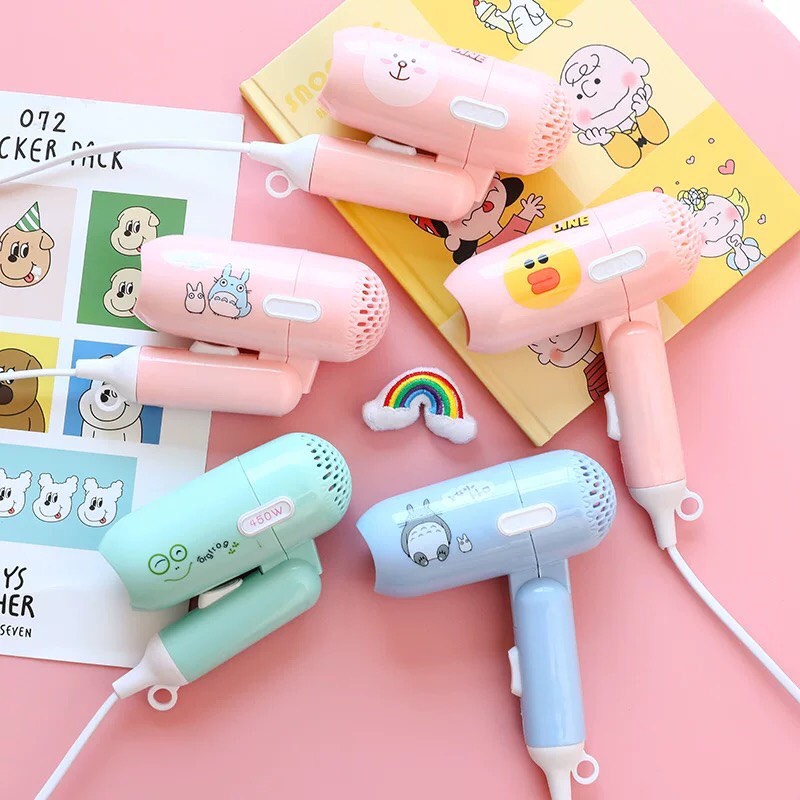 Máy Sấy Tóc Mini Icon Siêu Kute 2 Chế Độ Chạy Khỏe Bền Gấp Gọn Bỏ Túi, Máy Làm Tạo Kiểu Tóc Hàng Nhập Khẩu Cao Cấp