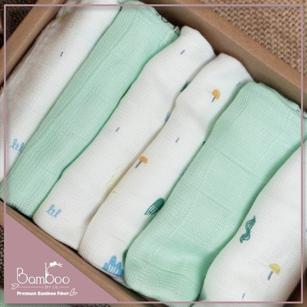 Khăn sữa sợi tre Bamboo Little Love ( 6 chiếc/hộp )