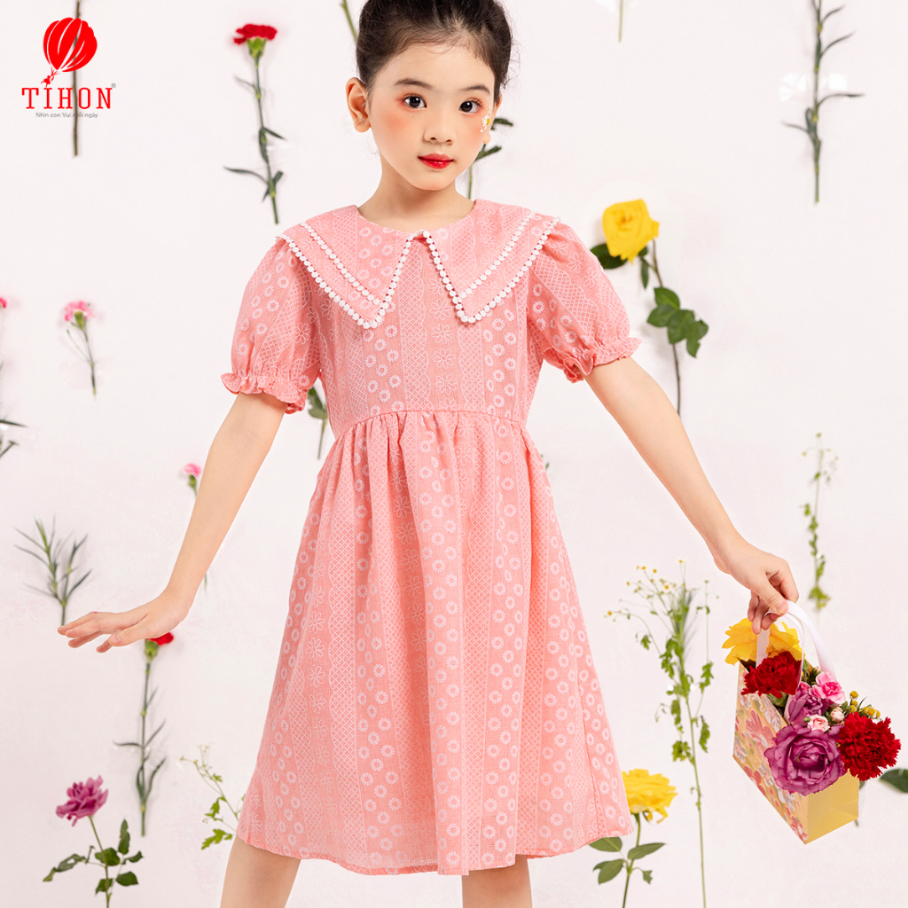 Váy cho bé gái TIHON phong cách Hàn Quốc chất liệu thoáng mát phom dáng đẹp mặc là xinh VT0750369