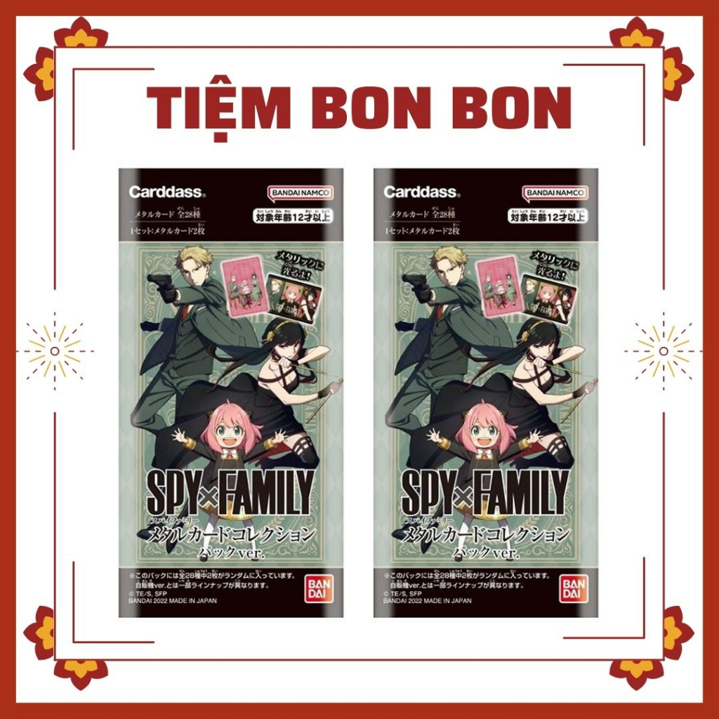 Gói thẻ metal card spy x family Thẻ nhân phẩm card random limited
