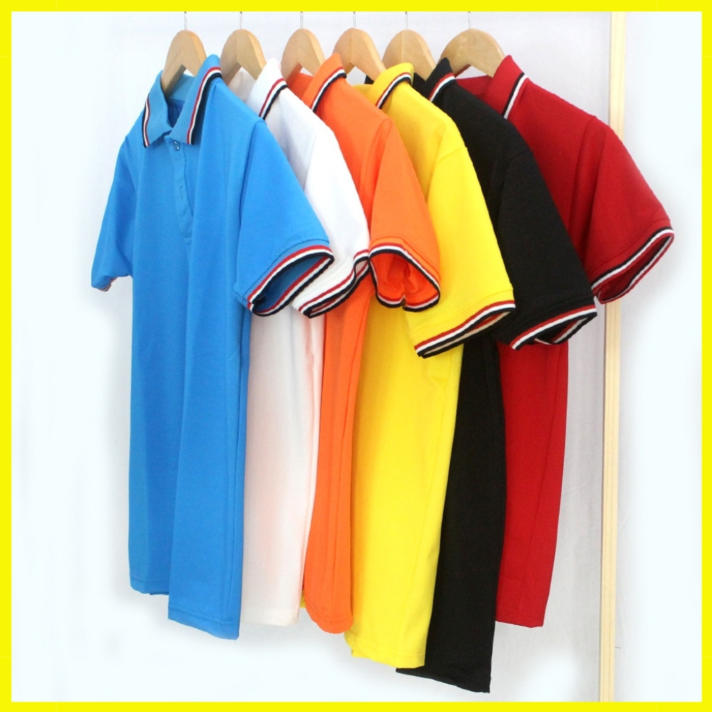 Áo Thun Nam Nữ Ngắn Tay Cổ Bẻ Polo Vải Cá Sấu 4 Chiều Phối cổ sọc 3 màu