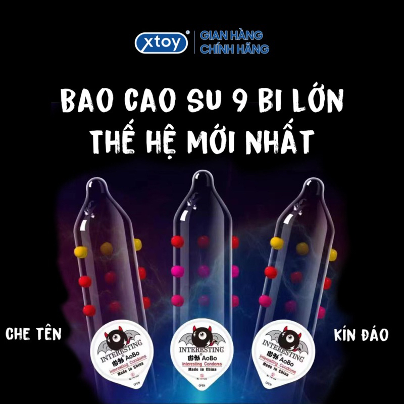 Bao cao su Bi, HBM Aobo hbm 9 Bi nổi lớn, thế hệ mới - bcs siêu bi, bcs siêu gai