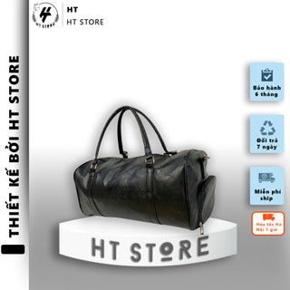 Túi da du lịch HT Store móc cài chất liệu thép túi dã ngoại túi tập gym màu đen Mã T124