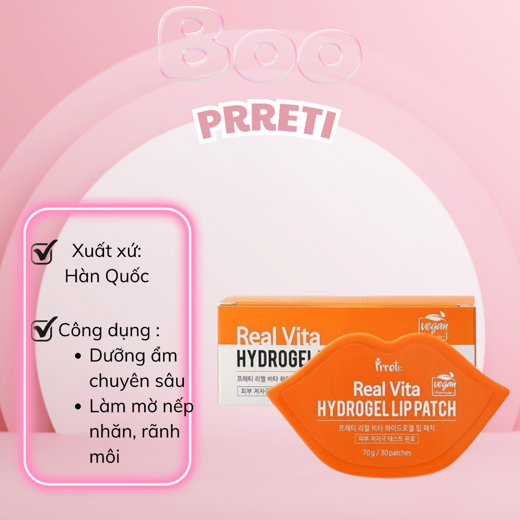 Mặt Nạ Dưỡng Môi REAL VITA Hydrogel Lip Patch