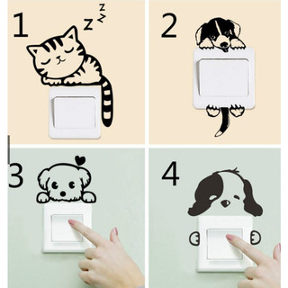 Decal dán trang trí nhiều hình dễ thương, trang trí công tắc hình THÚ SIÊU XINH