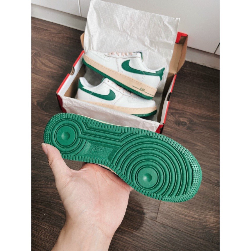 Giày thể thao nam nữ AF1 vệt xanh lá đế kem full box hot trend_AF1 vintage green_AF1 xanh vàng siu cấp