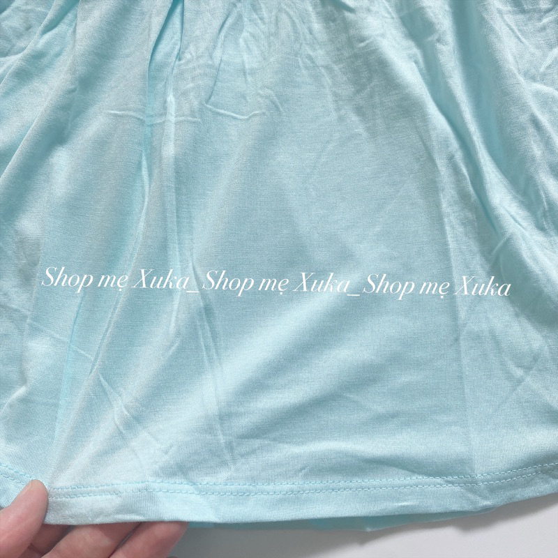 Váy bèo vai bé gái thun lạnh in hoa