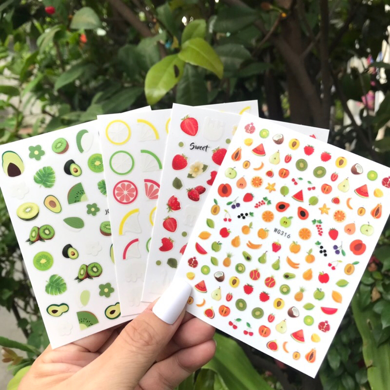 Sticker dán móng trái cây