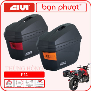 Thùng Hông Givi E22  -  Cặp Thùng Givi Chính Hãng 22L Gắn Hông Xe Máy - Bạn Phượt