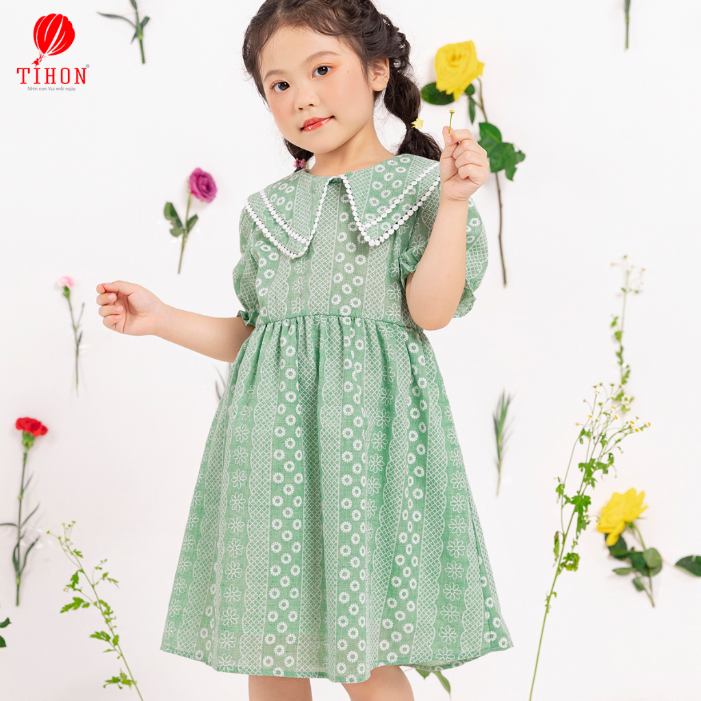 Váy cho bé gái TIHON phong cách Hàn Quốc chất liệu thoáng mát phom dáng đẹp mặc là xinh VT0750369