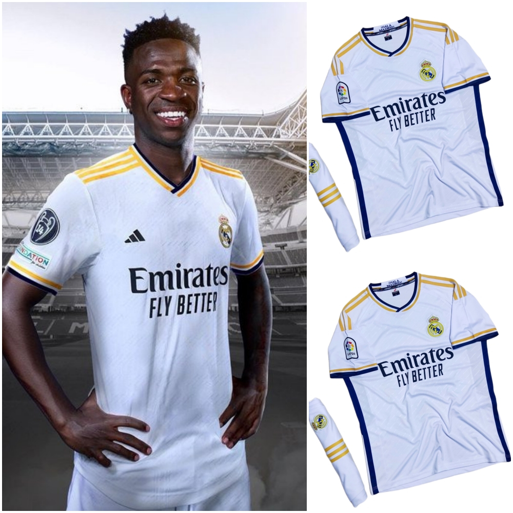 Quần áo đá banh Real Madrid sân nhà màu trắng 2023-24 CÓ IN tên số
