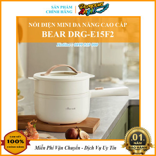 [Chính hãng] Nồi điện mini - ca nấu mì có khay hấp BEAR DRG-P16M2/ DRG-E15F2 1.6L  màu trắng bảo hành 12 tháng