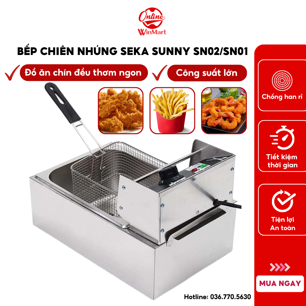 Bếp Chiên Nhúng Điện Bosingwa-Sunny SN02 SN01, Công Suất 2500W Ngập Dầu