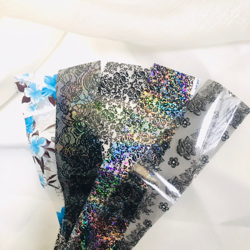 Foil dán móng hoa và ren 10 tấm