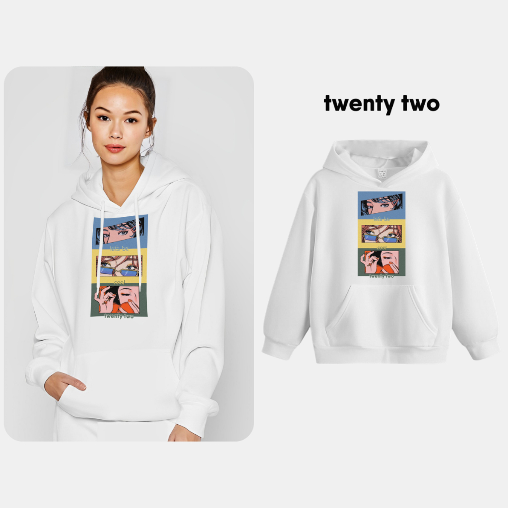 Áo hoodie cặp đôi Twenty two áo hoodie unisex nam nữ form rộng oversize nỉ bông SS2-No.H03 | BigBuy360 - bigbuy360.vn