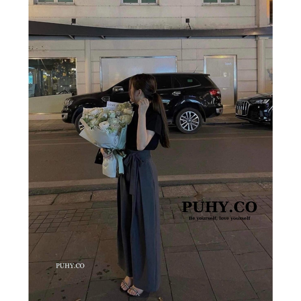 HỎA TỐC HN - Siêu phẩm set áo tay hến mix quần cạp xuông