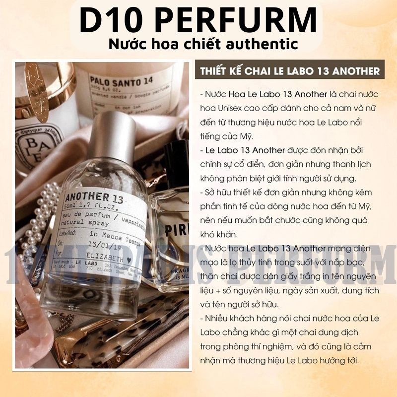 Nước hoa nam nữ chiết 10ml Le LaBo Another 13,33 chính hãng | BigBuy360 - bigbuy360.vn