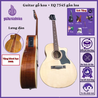 Đàn guitar acoustic SV-A3K gỗ Koa thịt gắn EQ ra loa - Đàn âm cực sáng