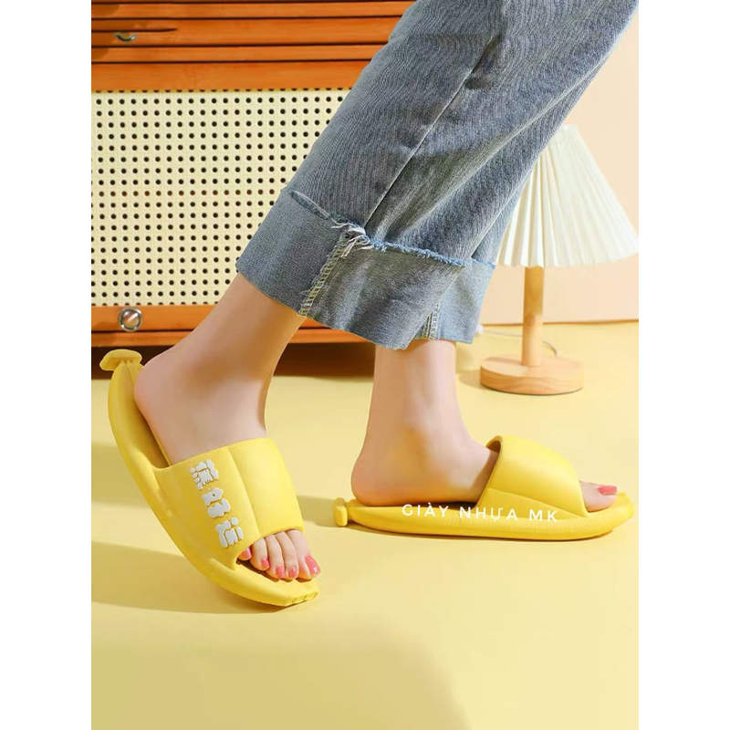 Dép quai ngang hình chuối siêu hot chất eva siêu nhẹ êm chân chống nước chống trơn đi biển - DL202