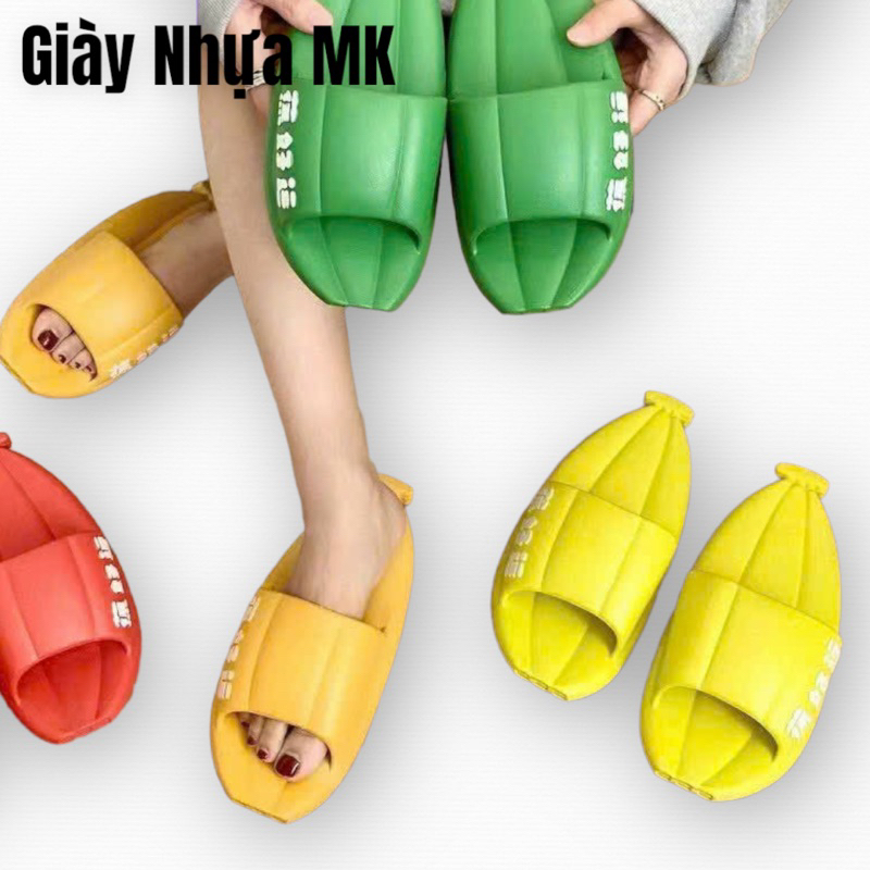 Dép quai ngang hình chuối siêu hot chất eva siêu nhẹ êm chân chống nước chống trơn đi biển - DL202