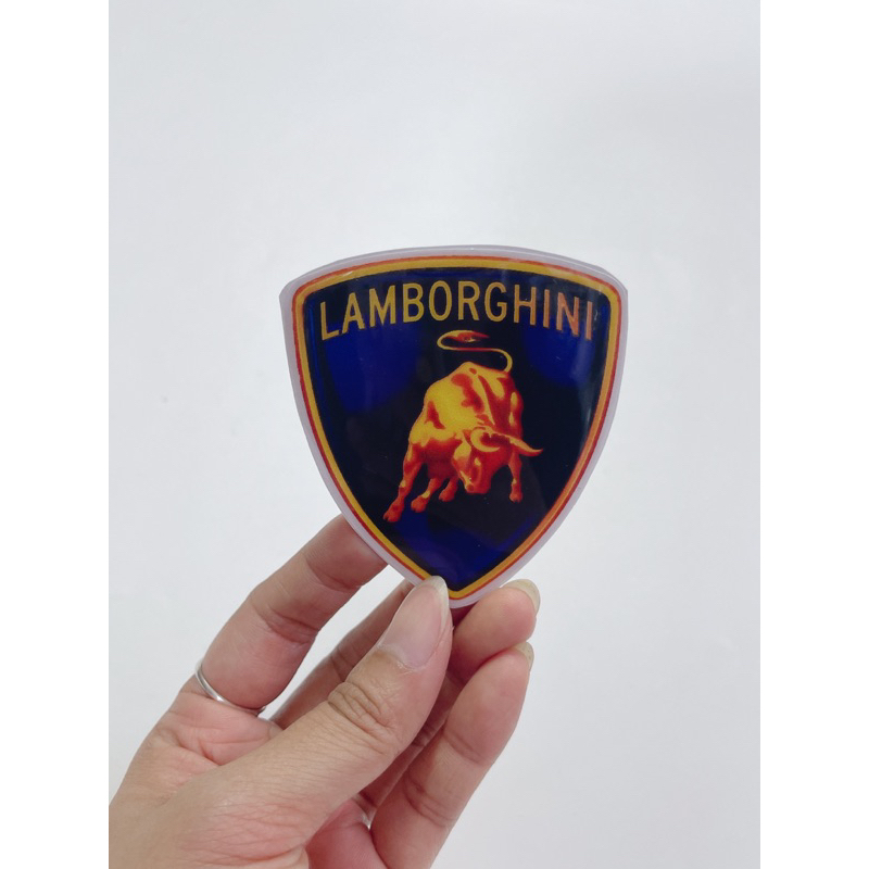 Tem nổi hình bò tót Lamborghini 6.5x7.2cm màu ngẫu nhiên, có sẵn keo dán phía sau