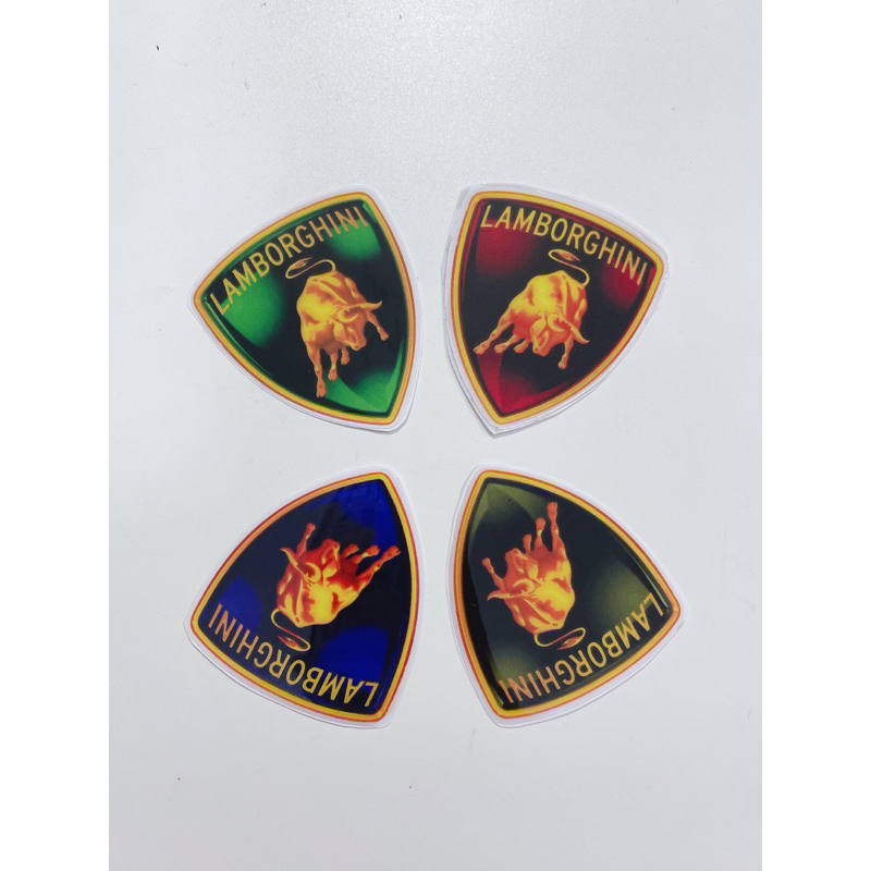 Tem nổi hình bò tót Lamborghini 6.5x7.2cm màu ngẫu nhiên, có sẵn keo dán phía sau