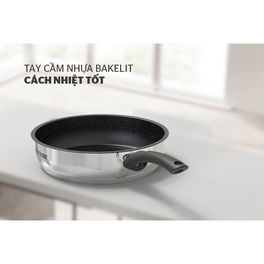 Chảo cạn inox 5 đáy Sunhouse IN20M4