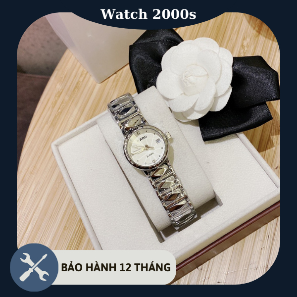 Đồng hồ nữ Rado mặt đính đá, có cửa sổ lịch