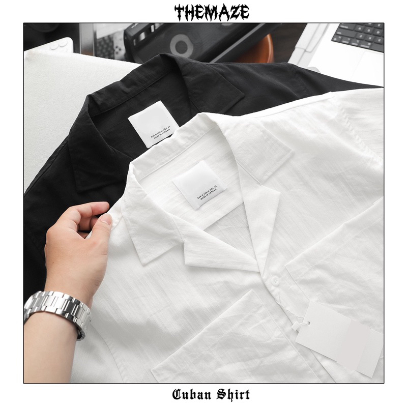 Cuban shirt - sơ mi ngắn tay basic vải linen mát xịn